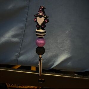 Whimsical Gnome Key Holder - Purple and Black Novelty Item